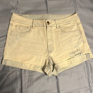 American Eagle Light Wash Denim Shorts Hi-Rise Shortie
